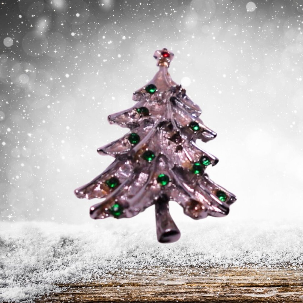 Vintage Christmas Tree Brooch